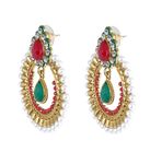 Buy Crunchy Fashion The Modish Verdant Blush ChandBali Earrings - Purplle
