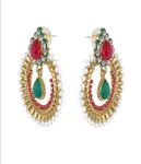Buy Crunchy Fashion The Modish Verdant Blush ChandBali Earrings - Purplle