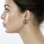 Buy Crunchy Fashion The Viridescent ChandBali Earrings - Purplle