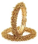 Buy Crunchy Fashion Traditional Gold Platted Metalbeads Bangle Set - Purplle