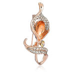 Buy Crunchy Fashion Twinkling Peach Crystal leaf Brooch for Men & Women - Purplle