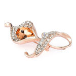 Buy Crunchy Fashion Twinkling Peach Crystal leaf Brooch for Men & Women - Purplle