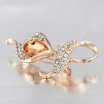 Buy Crunchy Fashion Twinkling Peach Crystal leaf Brooch for Men & Women - Purplle