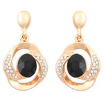 Buy Crunchy Fashion Twisted Tales Black Crystal Earrings - Purplle