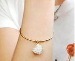 Buy Crunchy Fashion Valentine Special Golden Heart Bracelet - Purplle