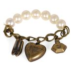 Buy Crunchy Fashion Valentine Special Heart and Pearl Charm Bracelet - Purplle