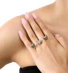 Buy Crunchy Fashion Valentine Special Hearts Two Finger Ring - Purplle