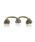Buy Crunchy Fashion Valentine Special Hearts Two Finger Ring - Purplle