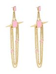 Buy Crunchy Fashion Voguish Squarish Soft Pink Layered Earrings - Purplle