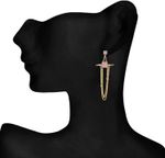 Buy Crunchy Fashion Voguish Squarish Soft Pink Layered Earrings - Purplle