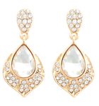 Buy Crunchy Fashion White Crystal Drop Earrings for Girls - Purplle