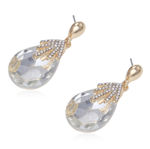Buy Crunchy Fashion White Crystal Droplet Earrings for Women - Purplle