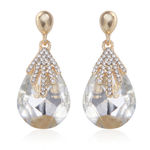 Buy Crunchy Fashion White Crystal Droplet Earrings for Women - Purplle