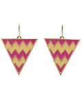 Buy Crunchy Fashion Ziggy Zaggy Pink Danglers - Purplle