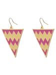 Buy Crunchy Fashion Ziggy Zaggy Pink Danglers - Purplle