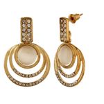 Buy Crunchy Fashion Zircon & Opal Studded Rose Gold Drop Earrings - Purplle