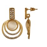 Buy Crunchy Fashion Zircon & Opal Studded Rose Gold Drop Earrings - Purplle
