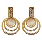 Buy Crunchy Fashion Zircon & Opal Studded Rose Gold Drop Earrings - Purplle