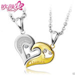 Buy Lishmark Men Women Lover Couple Necklace I Love You Heart Pendant Stainless Steel Chain G - Purplle