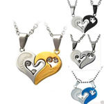 Buy Lishmark Men Women Lover Couple Necklace I Love You Heart Pendant Stainless Steel Chain B - Purplle