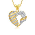 Buy Lishmark Trendy Fashion Jewelryvalentine Vintage Heart Gold & Rhodium Pendant With Chain - Purplle