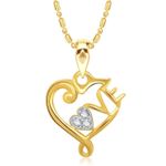 Buy Lishmark Trendy Alloyvalentine Love Heart Gold & Rhodium Polished Pendant With Chain - Purplle
