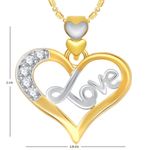 Buy Lishmark Trendy Alloylove Heart Valentine Gold & Rhodium Polished Pendant With Chain - Purplle
