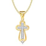 Buy Lishmark Traditional Alloy Vintage Style Cross Pendant Gold & Rhodium Polished With Chain - Purplle