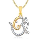 Buy Lishmark Traditional Alloy Jewelry Divine Om Pendant Gold & Rhodium Polished With Chain - Purplle