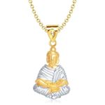Buy Lishmark Traditional Alloy Jewelry Lord Buddha Pendant Gold & Rhodium Polished With Chain - Purplle