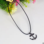 Buy Lishmark Fashion Jewelry Black Anchor Pendant Black Leather Necklace 18? - Purplle