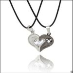 Buy Lishmark 2Pc/Set Stainless Steel I Love You Heart Shape Pendant Couple Lover Necklace - Purplle