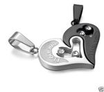 Buy Lishmark 2Pc/Set Stainless Steel I Love You Heart Shape Pendant Couple Lover Necklace - Purplle