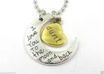 Buy Lishmark New Aunt "I Love You To The Moon And Back " Charm Necklace Pendant Gold/Silve - Purplle