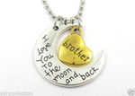 Buy Lishmark New Brother "I Love You To The Moon And Back " Charm Necklace Pendant Gold/Silve - Purplle