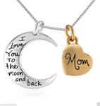 Buy Lishmark Family "Mom I Love You To The Moon And Back " Heart Moon Necklace Pendant - Purplle