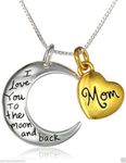 Buy Lishmark Family "Mom I Love You To The Moon And Back " Heart Moon Necklace Pendant - Purplle