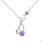 Buy Lishmark Fashion Jewelry Silver Plated Crystal Pendant Necklace Chain Trendy Style 03 - Purplle