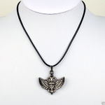 Buy Lishmark Fashion Jewelry Antique Bronze Eagle Pendant Black Leather Necklace 18? - Purplle