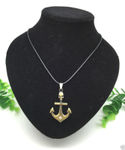 Buy Lishmark New Fashion Jewelry Stainless Steel Bronze Anchor Skull Pendant Black Necklace - Purplle