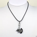 Buy Lishmark Fashion Jewelry Antique Silver Hatchet Pendant Black Leather Necklace 18? - Purplle