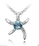 Buy Lishmark Ladies High Quality Blue Crystal Star Pendant Silver Plated Chain Necklace - Purplle
