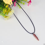 Buy Lishmark Fashion Jewelry Antique Bronze Bullet Pendant Black Leather Necklace 18? - Purplle