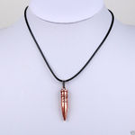 Buy Lishmark Fashion Jewelry Antique Bronze Bullet Pendant Black Leather Necklace 18? - Purplle