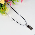 Buy Lishmark Fashion Jewelry Silver Black Love Pendant Black Leather Necklace 18? - Purplle