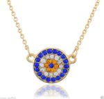 Buy Lishmark 1Pc Gold Plated Rhinestone Evil Eye Chain Necklace Fashion Jewelry 45.5Cm - Purplle