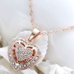 Buy Lishmark Crazy Stuff Womens 9K Rose Gold Filled Aaa Cz Heart Necklace & Pendant - Purplle