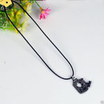 Buy Lishmark Fashion Jewelry Black Love Pendant Black Leather Necklace 18? - Purplle