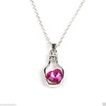 Buy Lishmark Fhollow Drift Bottle Plum Red Heart Crystal Rhinestone Cz Love Pendant Necklace - Purplle
