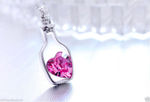Buy Lishmark Fhollow Drift Bottle Plum Red Heart Crystal Rhinestone Cz Love Pendant Necklace - Purplle